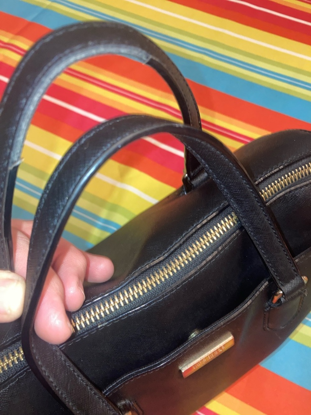 Genuine Kate Spade Laurel Way  Black Saffiano Leather Satchel with Gold Hardware - Picture 7 of 16
